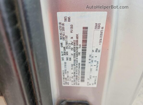 1FTEX1CP0HFC84366 2017 FORD F150 Gray Շարժիչի բաժամունքի տեսք