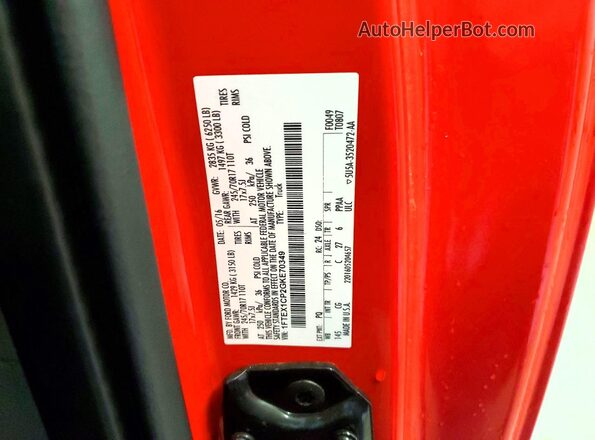 1FTEX1CP2GKE70349 2016 FORD F150 Red Շարժիչի բաժամունքի տեսք