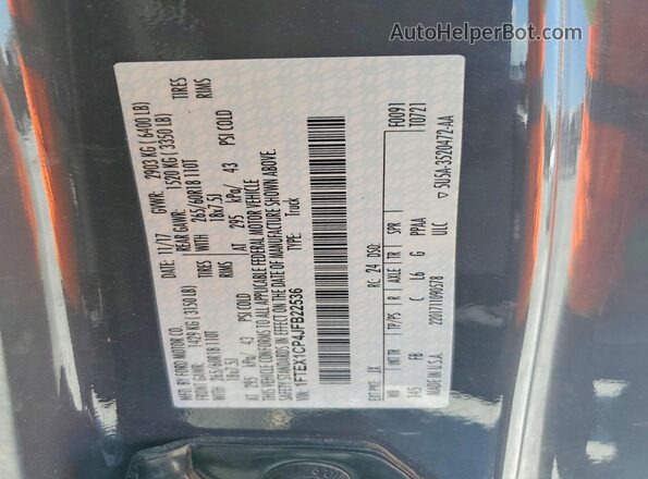 1FTEX1CP4JFB22536 2018 FORD F150 Gray Շարժիչի բաժամունքի տեսք
