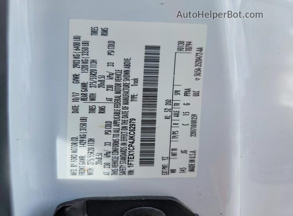 1FTEX1CP4JKC62979 2018 FORD F150 White Engine compartment view