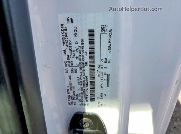 1FTEX1CP4PKE08497 2023 FORD F150 White ძრავის განყოფილების ხედი