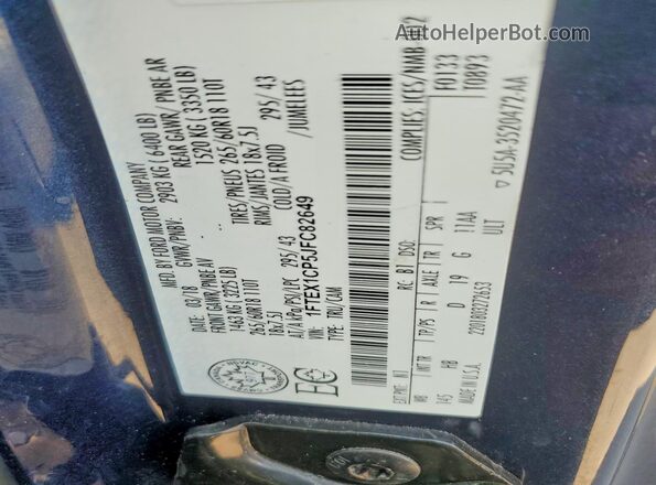 1FTEX1CP5JFC82649 2018 FORD F150 Синий Вид подкапотного пространства