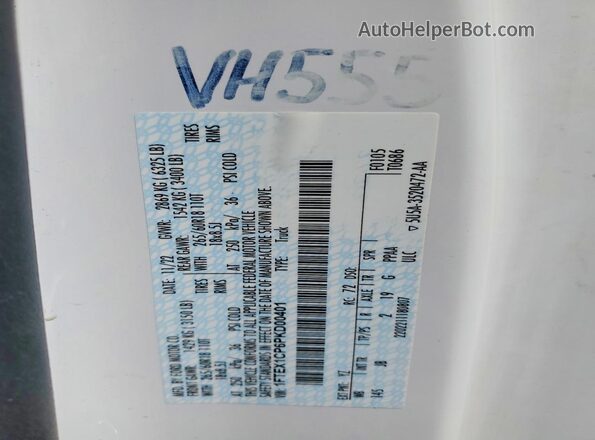 1FTEX1CP6PKD00401 2023 FORD F150 White Vista del compartimento del motor