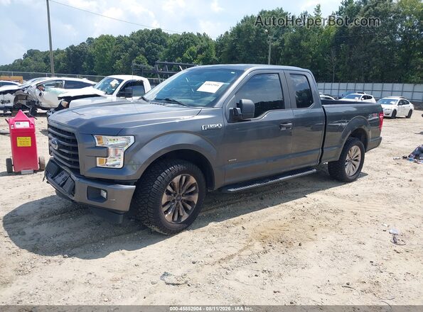 1FTEX1CP9HFA56415 2017 FORD F150 Gray წინა მარცხენა ხედი სამი მეოთხედიდან