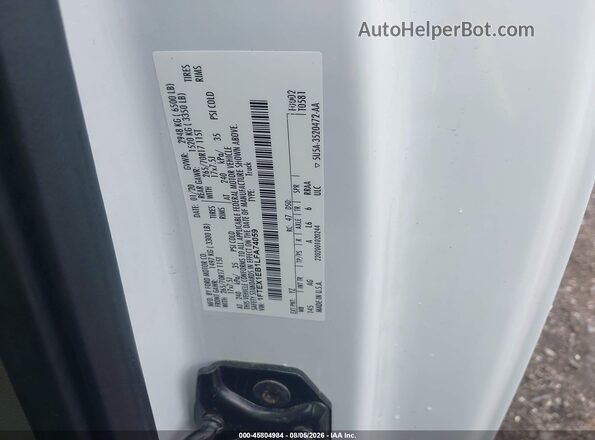 1FTEX1EB1LFA74059 2020 FORD F150 White Engine compartment view