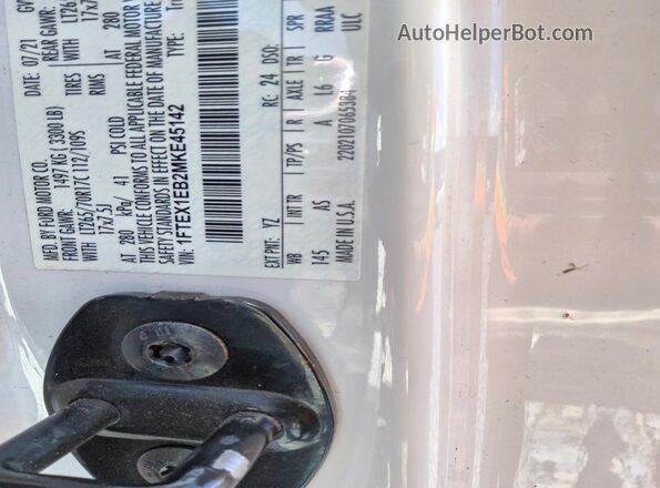 1FTEX1EB2MKE45142 2021 FORD F150 White Շարժիչի բաժամունքի տեսք
