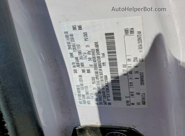 1FTEX1EB6JKE21664 2018 FORD F150 White ძრავის განყოფილების ხედი