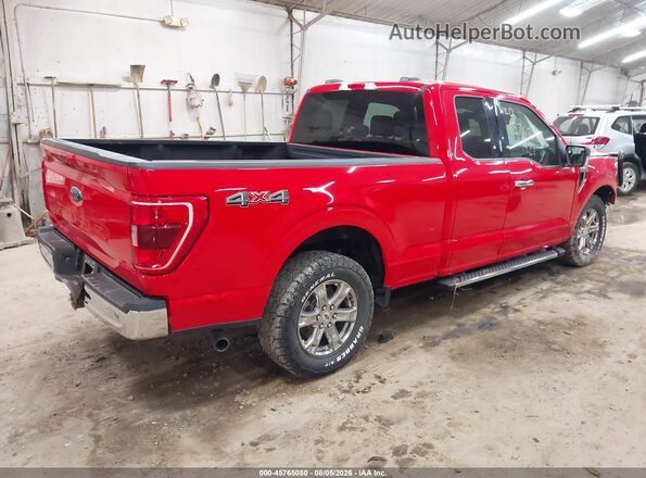 1FTEX1EB7MKD05443 2021 FORD F150 Red Rear right