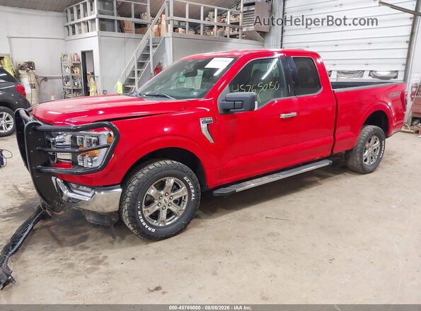 1FTEX1EB7MKD05443 2021 FORD F150 Red Front left