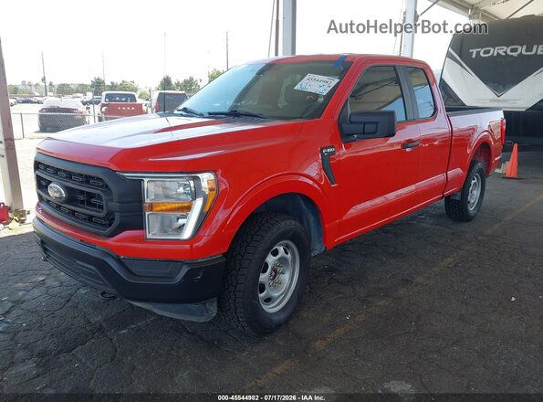 1FTEX1EB9MKE71348 2021 FORD F150 Красный Передняя левая четверть