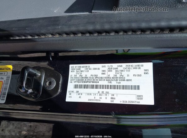 1FTEX1EB9PKF80624 2023 FORD F150 Black Widok komory silnika