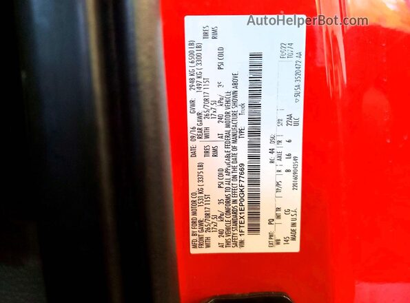1FTEX1EP0GKF77669 2016 FORD F150 Red Widok komory silnika