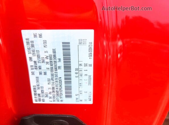 1FTEX1EP0JKG02674 2018 FORD F150 Red Вид підкапотного простору