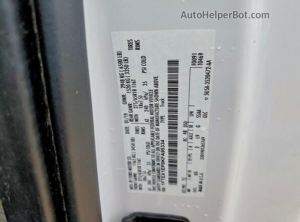 1FTEX1EP0KFA95334 2019 FORD F150 White Engine compartment view