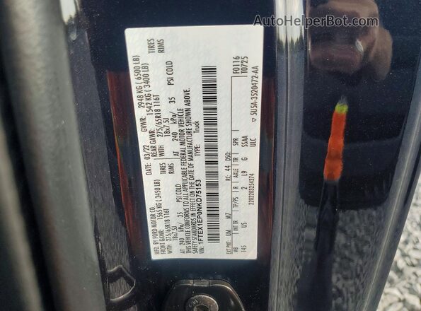 1FTEX1EP0NKD75153 2022 FORD F150 Black Vista del compartimento del motor