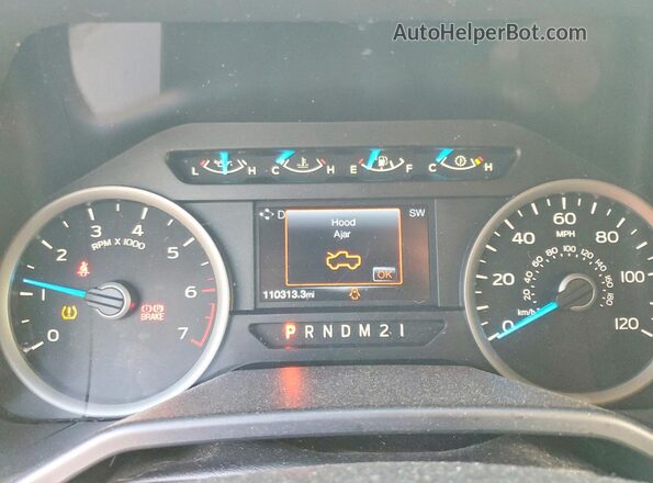 1FTEX1EP1GKE00578 2016 FORD F150 Green Instrument cluster view