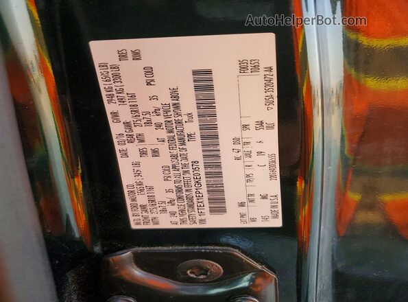1FTEX1EP1GKE00578 2016 FORD F150 Green VIN sticker view
