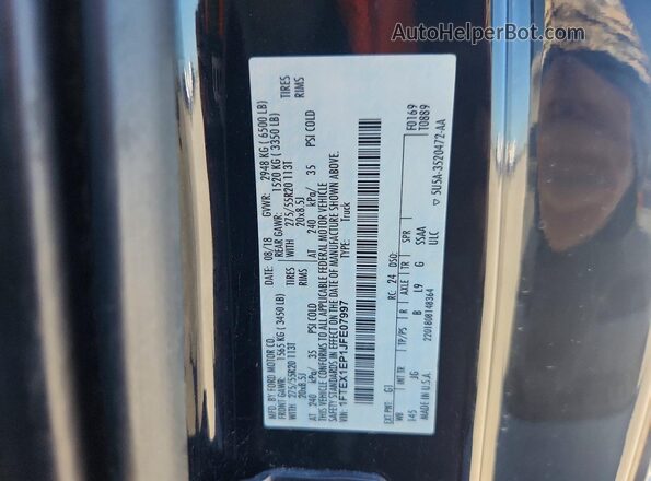 1FTEX1EP1JFE07997 2018 FORD F150 Black Vista del compartimento del motor