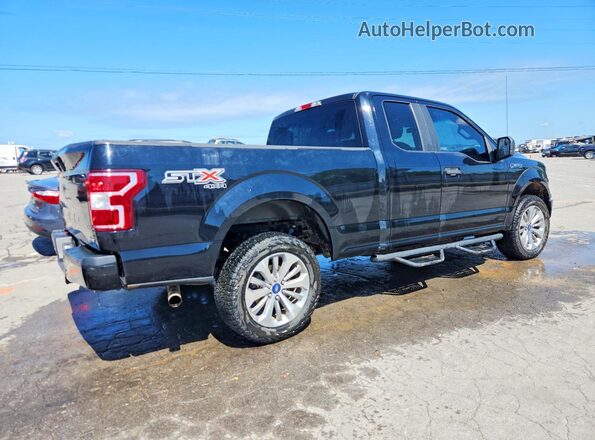 1FTEX1EP1JFE07997 2018 FORD F150 Black Trasero derecho