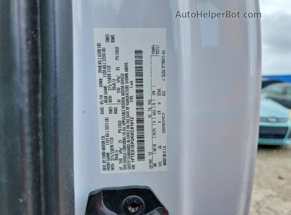 1FTEX1EP2KKC81612 2019 FORD F150 White ძრავის განყოფილების ხედი