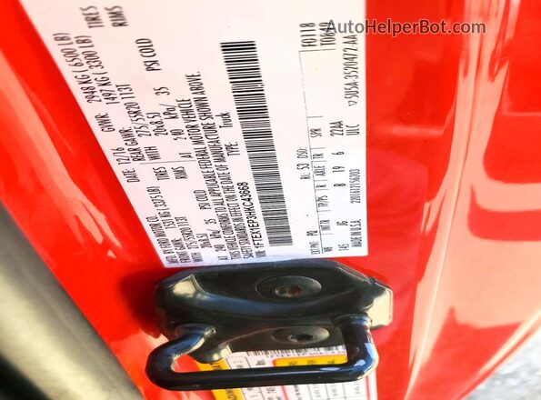 1FTEX1EP3HKC43668 2017 FORD F150 Red Вид підкапотного простору