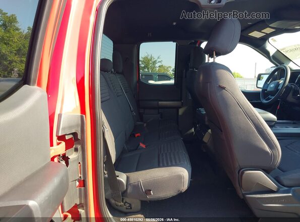 1FTEX1EP5MKD07459 2021 FORD F150 Red VIN კოდის სტიკერის ხედი