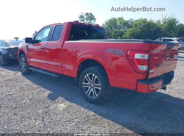 1FTEX1EP5MKD07459 2021 FORD F150 Red უკანა მარცხენა