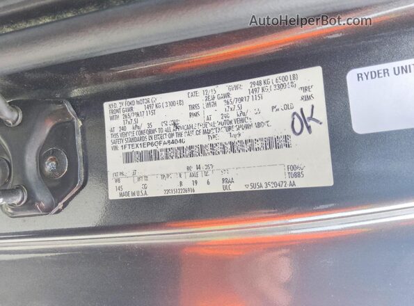 1FTEX1EP6GFA84040 2016 FORD F150 Gray Engine compartment view