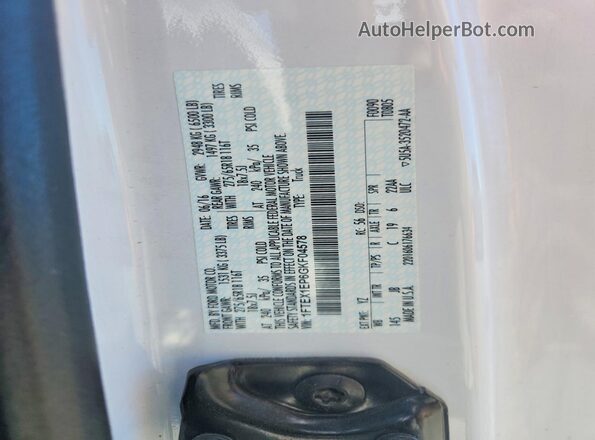 1FTEX1EP6GKF04578 2016 FORD F150 White ძრავის განყოფილების ხედი