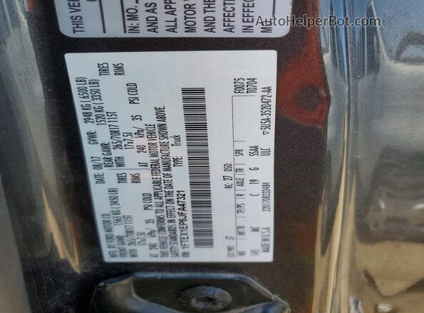 1FTEX1EP6JFA47321 2018 FORD F150 Gray Vista del compartimento del motor