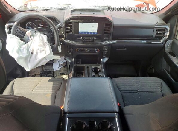 1FTEX1EP7MKD11416 2021 FORD F150 Red Widok deski rozdzielczej