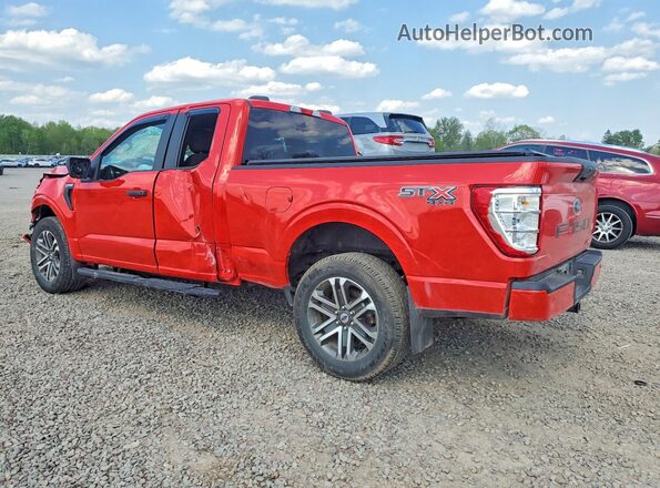1FTEX1EP7MKD11416 2021 FORD F150 Red Tył lewy