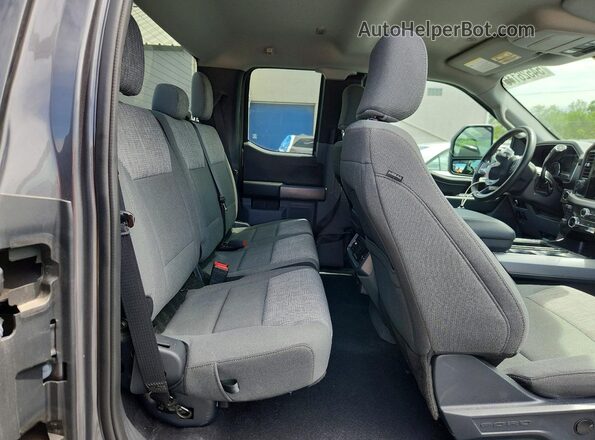 1FTEX1EP7PFA98075 2023 FORD F150 Gray Rear seats view