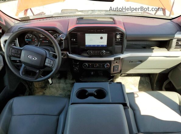 1FTEX1EP9PKD99759 2023 FORD F150 Red Dashboard view