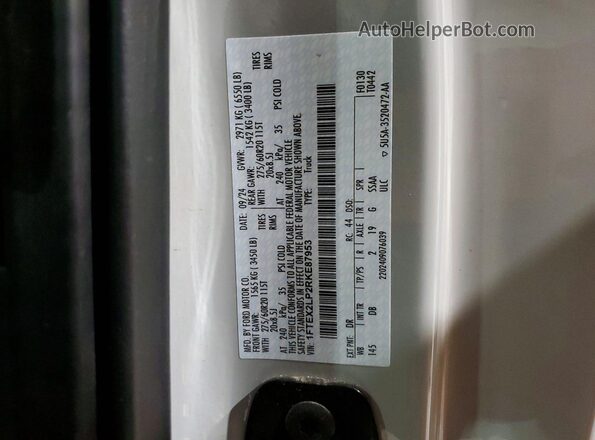 1FTEX2LP2RKE87953 2024 FORD F150 Gray Вид наклейки з VIN-кодом