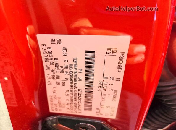1FTFW1C13KFC60721 2019 FORD F150 Red Vista del compartimento del motor