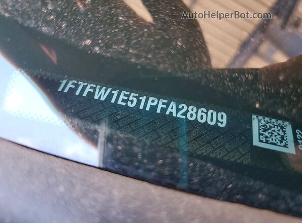 1FTFW1E51PFA28609 2023 FORD F150 Black VIN sticker view
