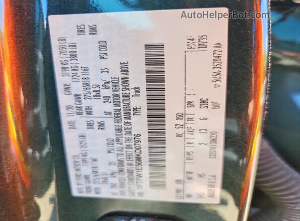1FTFW1E56MKD07976 2021 FORD F150 Gray Vista del compartimento del motor