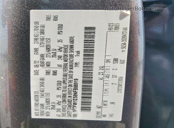 1FTFW1E58NFB88919 2022 FORD F150 Charcoal Widok komory silnika