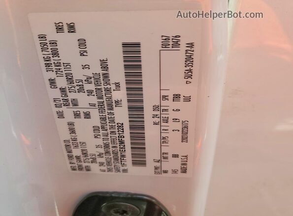 1FTFW1E82MFB12282 2021 FORD F150 White Вид підкапотного простору