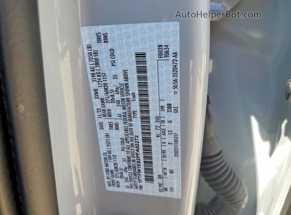 1FTFW1E82PFA02272 2023 FORD F150 Gray ძრავის განყოფილების ხედი