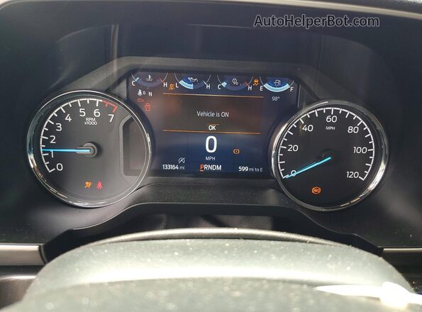 1FTFW1E83MKD88817 2021 FORD F150 Red Instrument cluster view