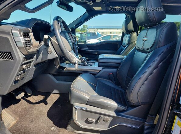 1FTFW1E83NFB52792 2022 FORD F150 Black წინა სალონის ხედი