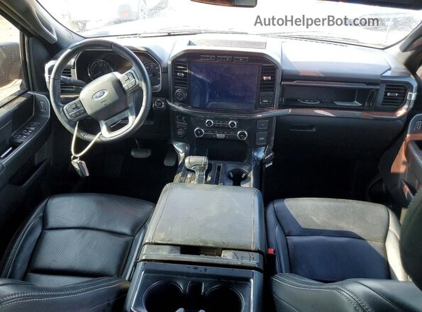 1FTFW1E84NKE32325 2022 FORD F150 Black Widok deski rozdzielczej