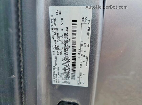 1FTFW1E85NFC20302 2022 FORD F150 Серебряный Вид подкапотного пространства