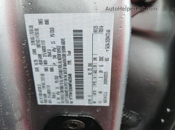 1FTFW1E86MFA03548 2021 FORD F150 Silver Engine compartment view