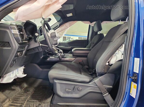 1FTFW1E86NFC00317 2022 FORD F150 Blue Front interior view