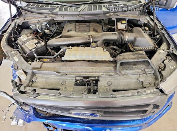 1FTFW1E86NFC00317 2022 FORD F150 Blue Rear interior view