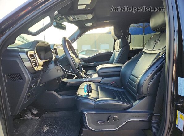 1FTFW1E87NFB57736 2022 FORD F150 Black Вид салону спереду
