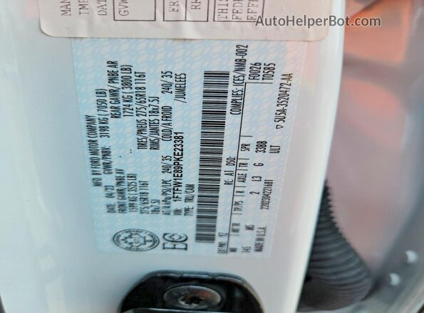 1FTFW1E89PKE23381 2023 FORD F150 White Вид підкапотного простору
